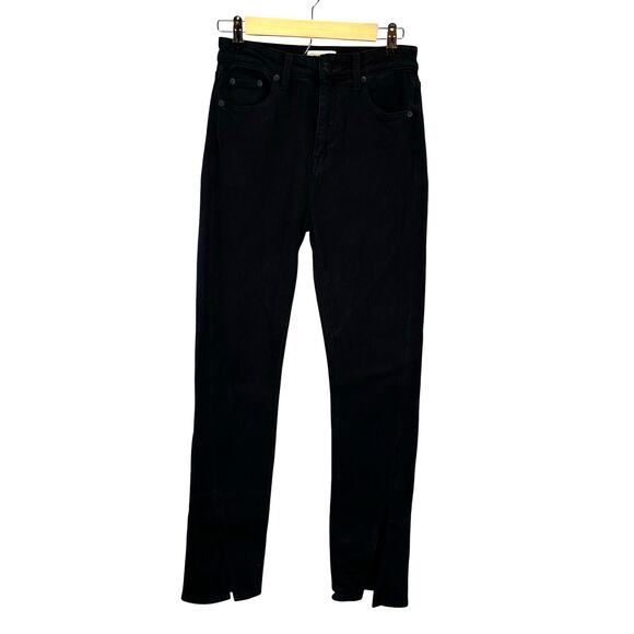 Pistola Teagan Black High Rise Slim Jeans With Ankle Slit Cuff Womens Size 26 - Picture 1 of 16